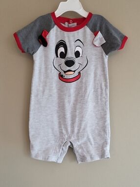 Disney Dalmation grey and red short romper